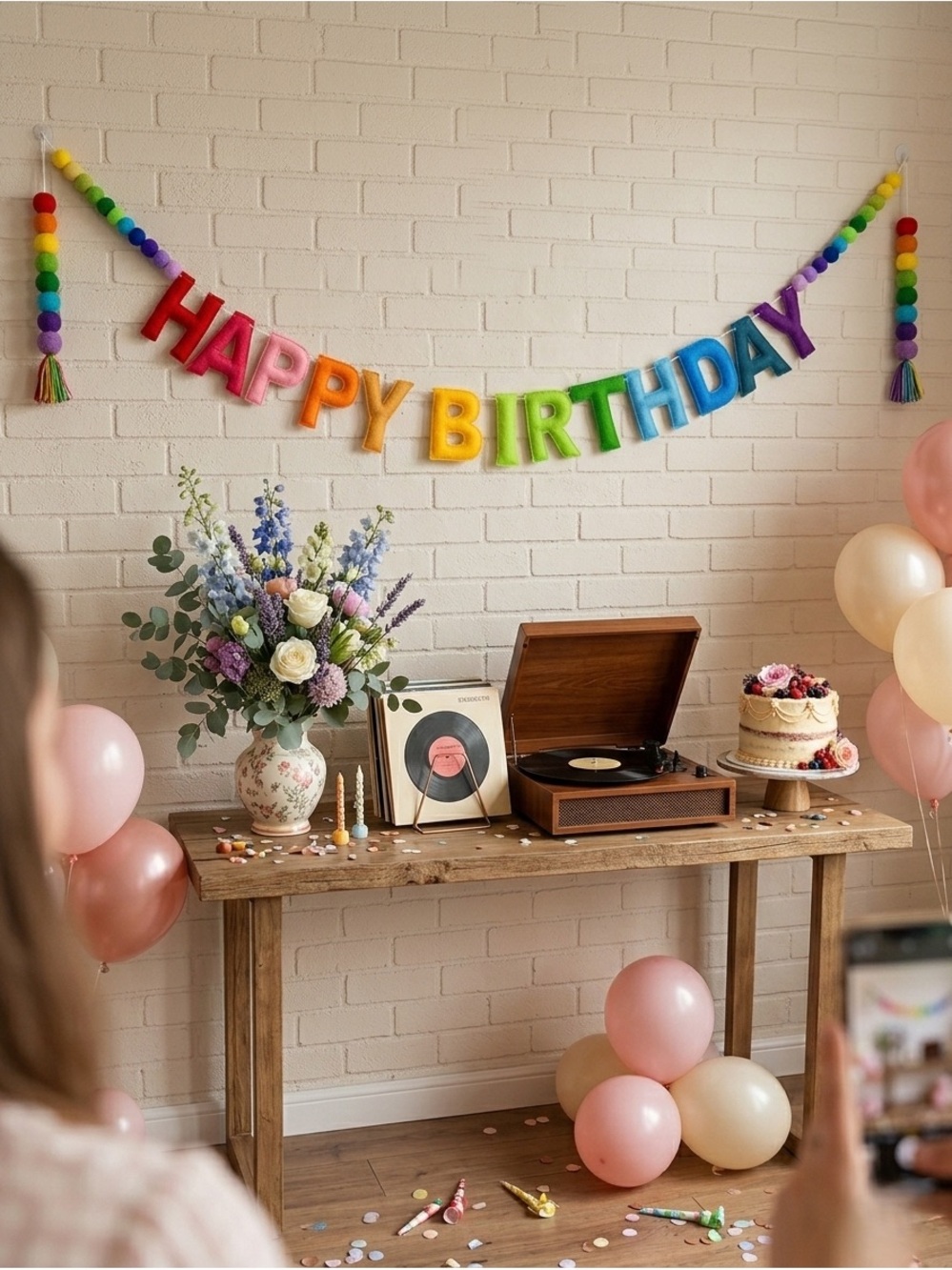 NWT Rainbow Felt Happy Birthday Banner
